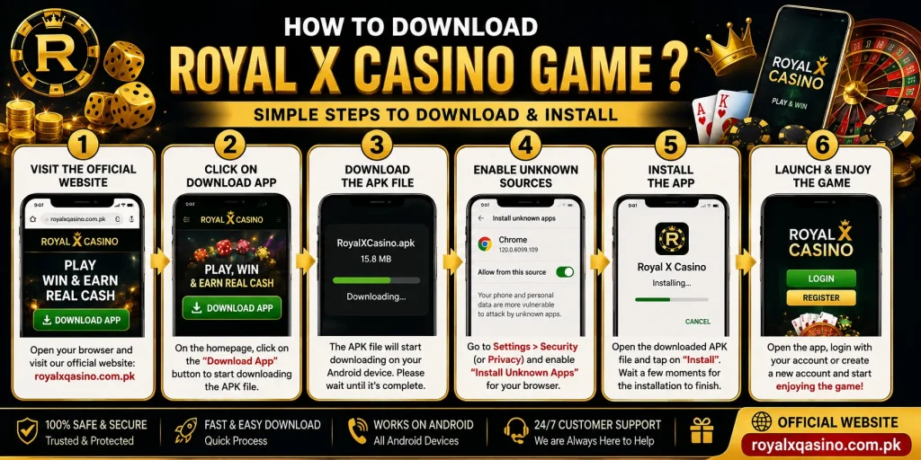 How to Download Royal x casino